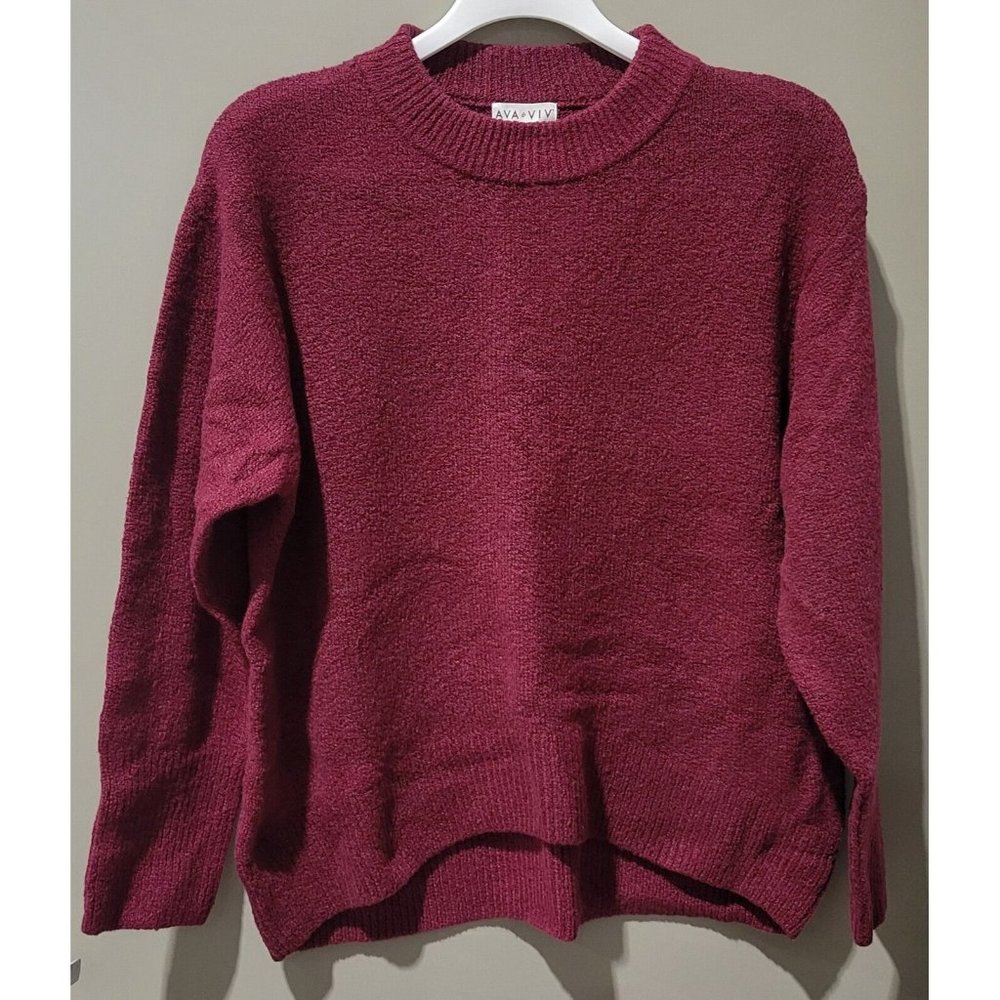 Ava & Viv Burgundy Crewneck Sweater